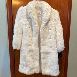 White fur coat, size 7.